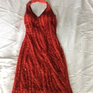 Red cocktail dress